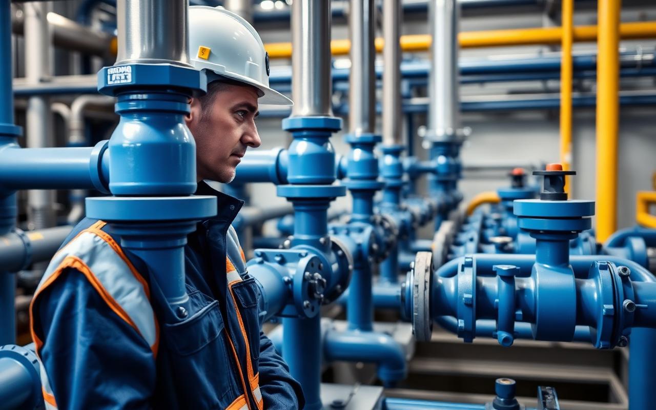 Engineer inspecting